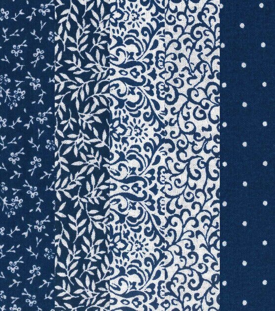 five fabrics Blue fat quarter fabric bundle